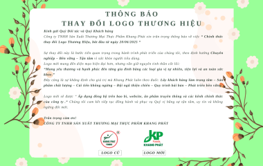 THÔNG BÁO THAY ĐỔI LOGO THƯƠNG HIỆU KHANG PHÁT FOODS
