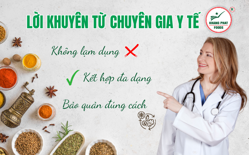 Lời khuyên từ chuyên gia y tế: Sử dụng gia vị đúng cách